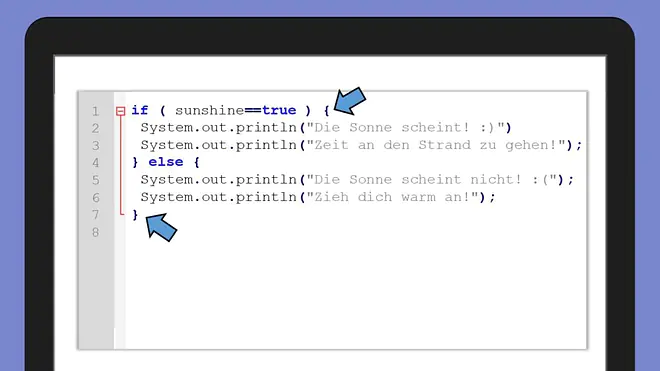 if else in Java, else Java, if else Java Beispiel