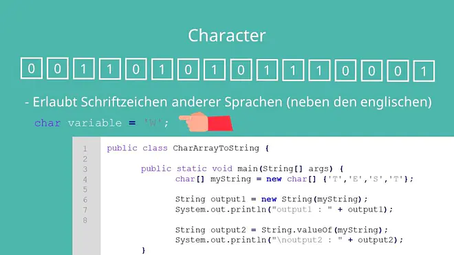 Java char, Primitive Datentypen Java, Java Datentypen