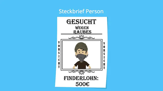 Steckbriefvorlage, Steckbrief Person, Steckbrief Verbrecher