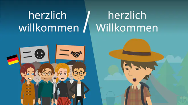 Zum Video: herzlich willkommen / herzlich Willkommen?
