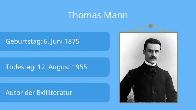 exilliteratur, thomas mann, der zauberberg, doktor faustus, buddenbrocks, joseph und seine brüder, der tod in venedig, literatur