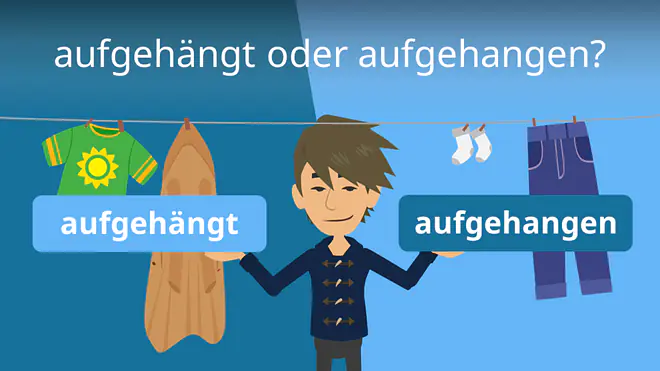 Zum Video: aufgehängt oder aufgehangen?