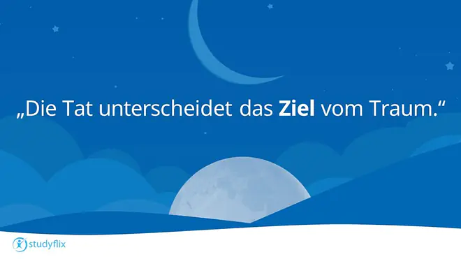 Die Tat unterscheidet das Ziel vom Traum.
