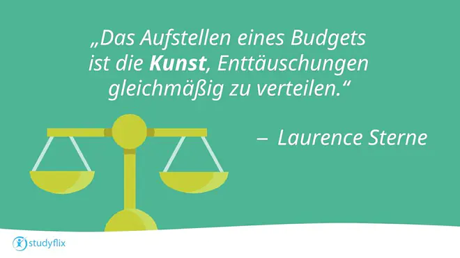 „Das Aufstellen eines Budgets ist die Kunst, Enttäuschungen gleichmäßig zu verteilen.“ — Laurence Sterne