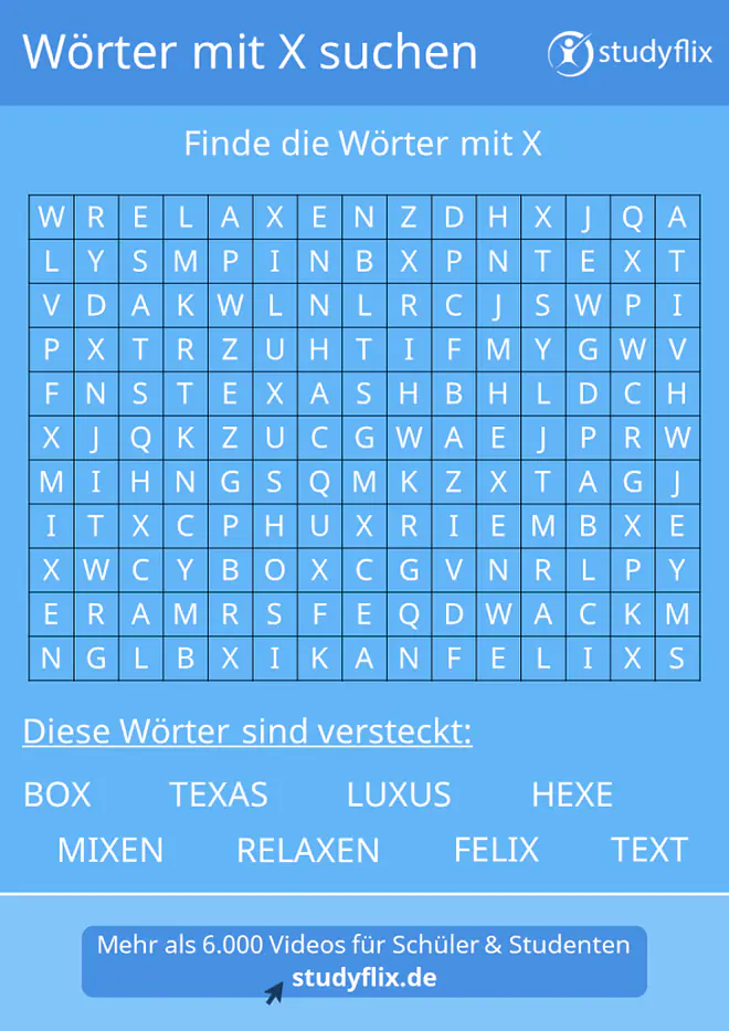 Wörter mit X Grundschule Beispiel Hexe, Wörter mit X Grundschule, Wörter mit X in der Mitte, Wörter mit X in der Mitte Hexe