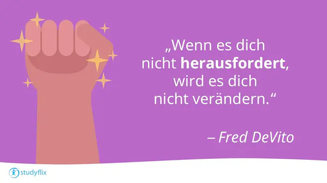 "Wenn es dich nicht herausfordert, wird es dich nicht verändern." – Ein Zitat von Fred DeVito