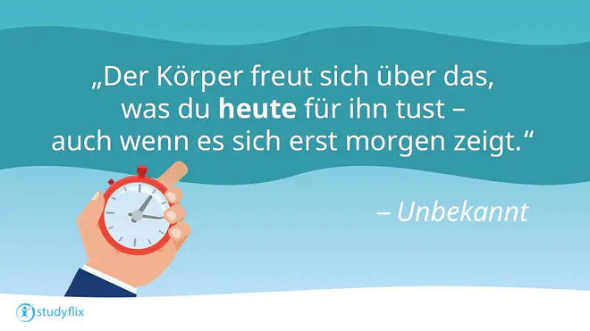 Der Körper freut sich über das, was du heute für ihn tust – auch wenn es sich erst morgen zeigt.