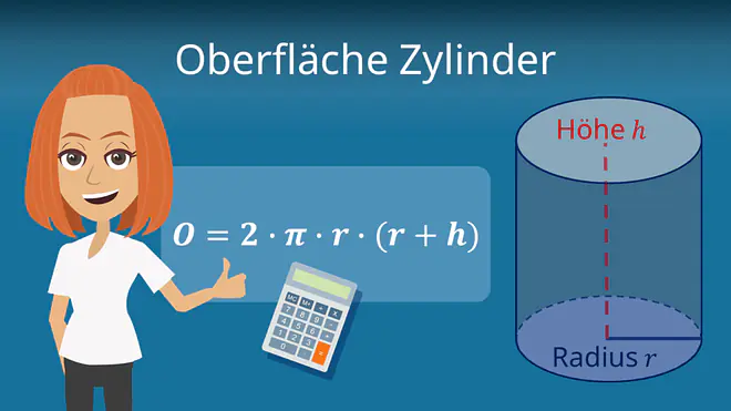 Oberfläche Zylinder, Oberfläche Zylinder Formel, 