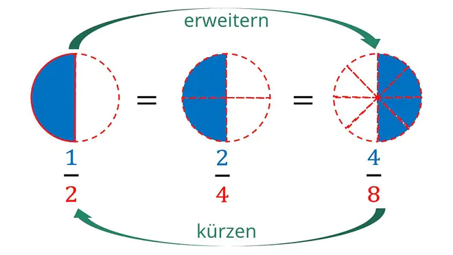 Erweitern, Kürzen, Bruchrechnen, Bruchrechnung, Brüche kürzen und erweitern, Brüche erweitern, Brüche kürzen, Brüche, Bruch