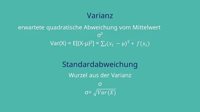 Varianz Standardabweichung diskrete Zufallsvariablen