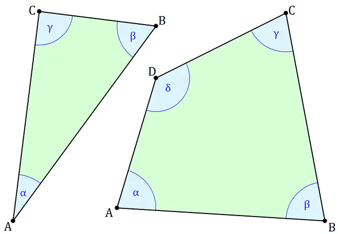 Winkel berechnen, Winkelberechnung, Winkel Dreieck, Winkel Viereck, Innenwinkel Dreieck, Innenwinkel Viereck, Innenwinkelsumme