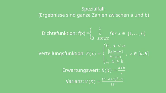 Formeln Gleichverteilung