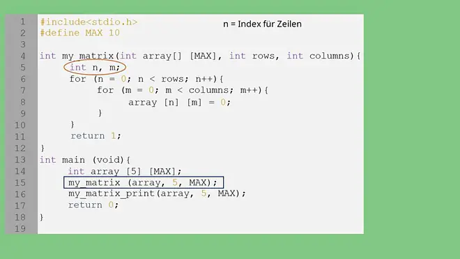 Zweidimensionale Arrays