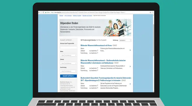 Stipendienfinder DAAD, Stipendium
