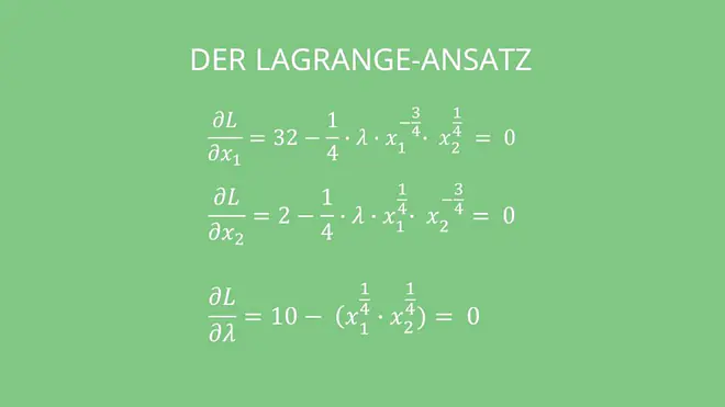 Kostenminimierung mit Lagrange Ansatz