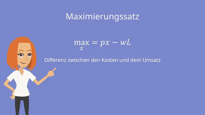 Gewinnmaximierung, Maximierungssatz