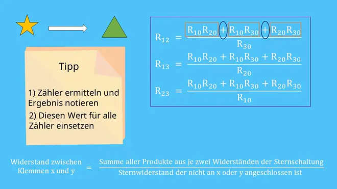 Stern Dreieck Umwandlung, Stern Dreieck Transformation, Widerstand, Dreieck Stern Umwandlung