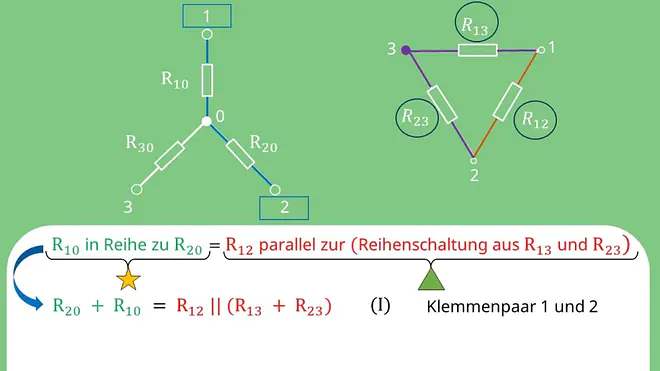 Stern Dreieck Umwandlung, Stern Dreieck Transformation, Widerstand, Dreieck Stern Umwandlung