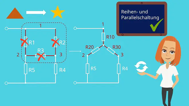 Stern-Dreieck-Umwandlung Beispiel 