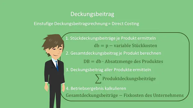 Deckungsbeitrag Formel Einstufige Deckungsbeitragsrechnung Direct Costing