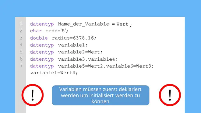 Java Variablen deklarieren