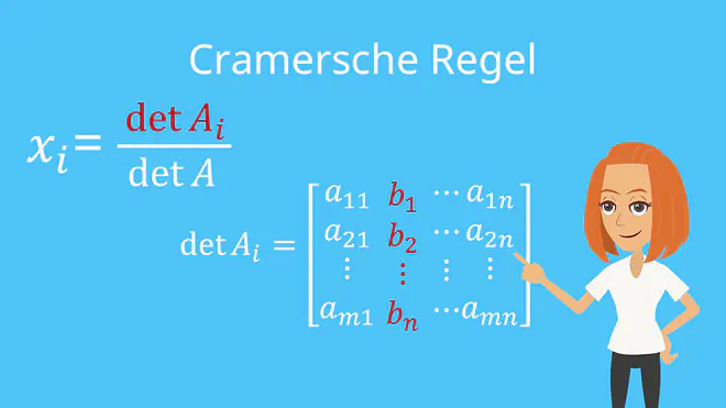Cramersche Regel, Regel von Sarrus, Matrix, Determinante