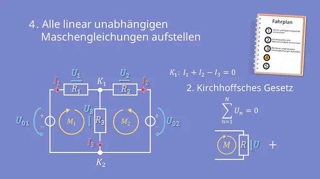 Zweigstromverfahren, Zweigstromanalyse, Maschengleichung, Kirchhoffsche Regeln
