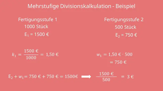 Mehrstufige Divisionskalkulation Beispiel