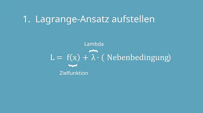 Lagrang Ansatz, Lagrange-Prinzip, Lagrange-Multiplikator