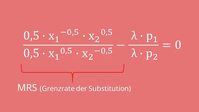 Nutzenmaximierung Beispiel, Berechen mit GRS