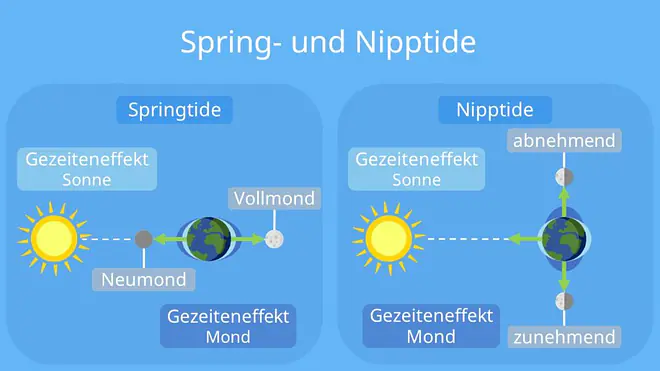 tidezeiten, was ist tide, die gezeiten, ebbe und flut entstehung ebbe und flut, tiden, springtide, nipptide, was ist ein tidenhub
