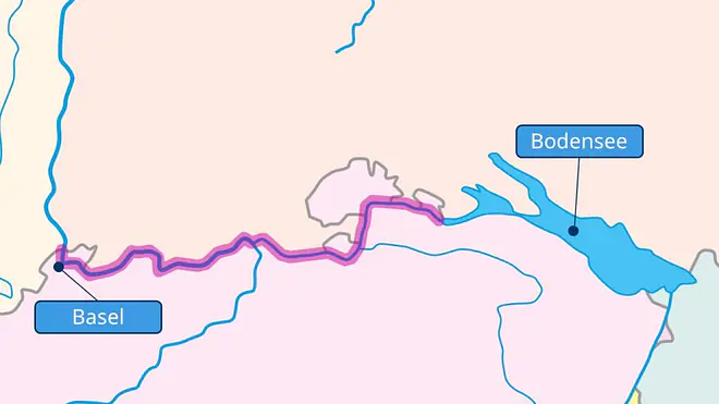 Rhein Verlauf, Rhein, Wie verläuft der Rhein?, Rhein Quelle, Rhein Mündung, Rhein in Deutschland, Rhein Verlauf Karte, Rhein Karte, Rhein Lage Rhein, Rhein Verlauf