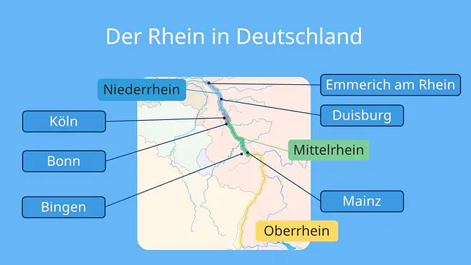 Rhein Verlauf, Rhein, Wie verläuft der Rhein?, Rhein Quelle, Rhein Mündung, Rhein in Deutschland, Rhein Verlauf Karte, Rhein Karte, Rhein Lage Rhein, Rhein Verlauf