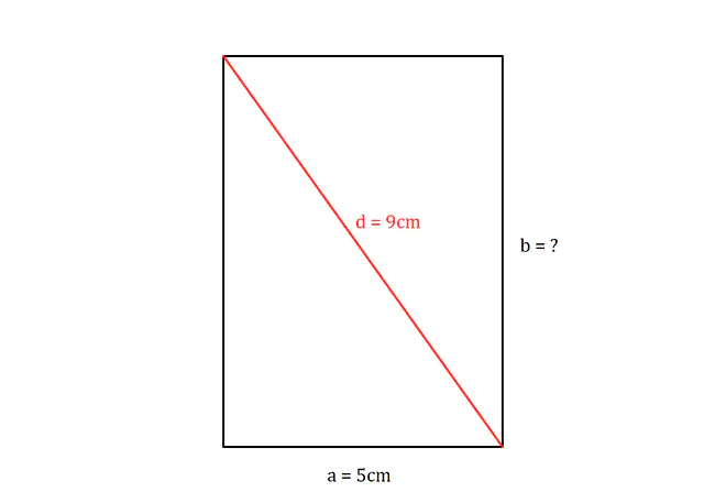 Seitenlänge  aus Diagonale berechnen, Rechteck Diagonale, Diagonale Rechteck