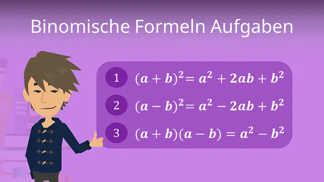 Zum Video: Binomische Formeln Aufgaben