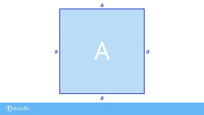 Das Bild zeigt ein Quadrat mit der Seitenlänge a.