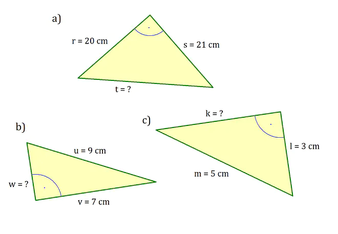 Satz des Pythagoras Aufgabe, Pythagoras Aufgabe, Aufgabe rechtwinkliges Dreieck