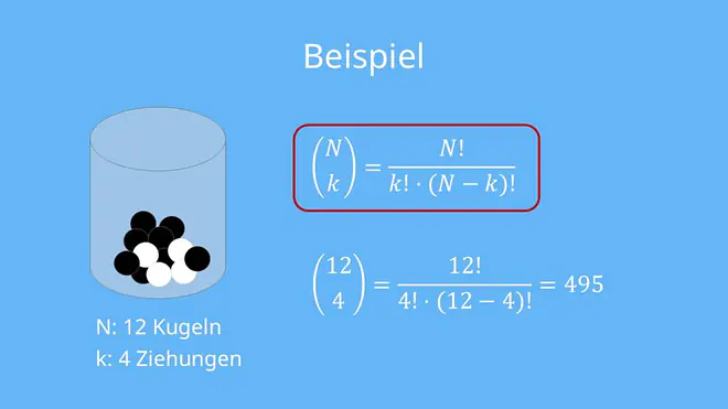 Kombinatorik, Variation, Kombination, Ziehen ohne Zurücklegen