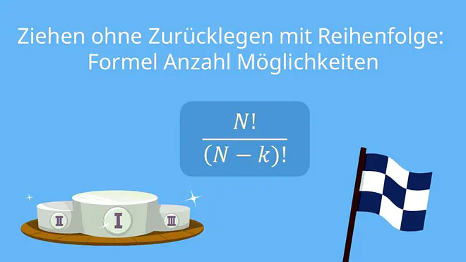 Ziehen ohne zurücklegen mit Reihenfolge: Formel Anzahl Möglichkeiten