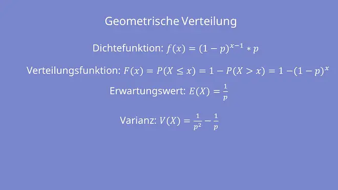 Geometrische Verteilung Formeln
