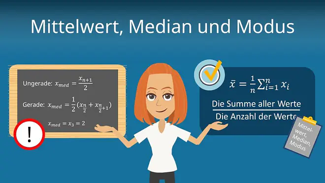 Zum Video: Mittelwert Median Modus