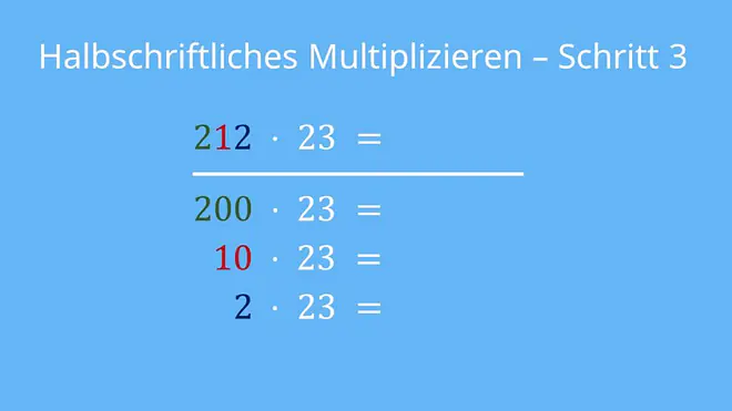 Halbschriftliche Multiplikation, Halbschriftliches Multiplizieren, Halbschriftlich Multiplizieren, Halbschriftliches Multiplizieren Anleitung, halbschriftliches Multiplizieren Schritt für Schritt