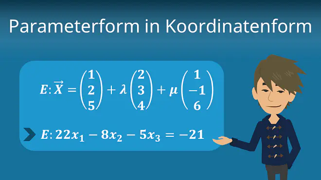 Zum Video: Parameterform in Koordinatenform