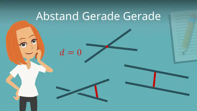 Zum Video: Abstand Gerade Gerade
