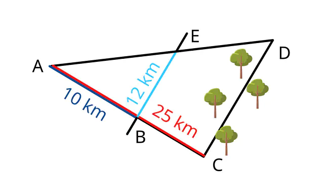 Strahlensatz, 2. Strahlensatz, Strahlensatz Aufgabe, Strahlensatz Übung, Breite berechnen mit Strahlensatz, Strahlensatz berechnen, Strahlensatz anwenden, Strahlensätze üben
