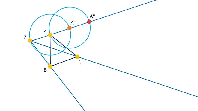 zentrische Streckung, Zirkel, Streckungszentrum, Streckungsfaktor