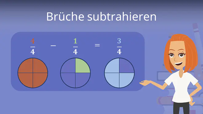 Zum Video: Brüche subtrahieren